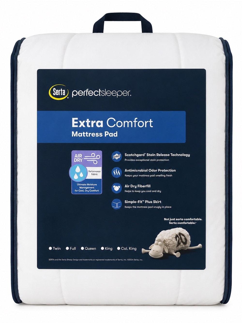 Serta Perfect Sleeper Air Dry Full Mattress Pad White 54x75